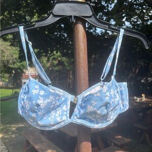 Floral Blue Women's Bra